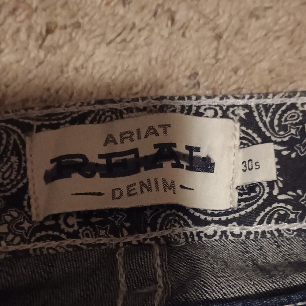 Ariat Real Denim Jeans with Blue Paisley Detail